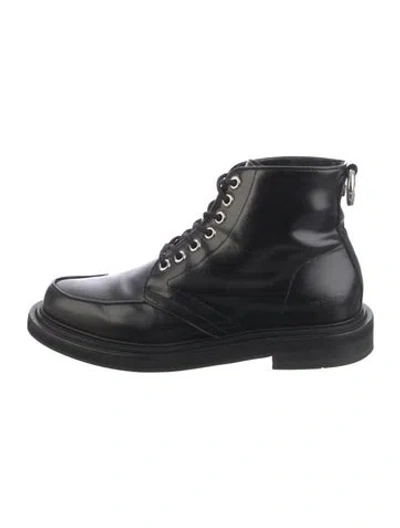 Pre-owned The Kooples Leather Combat Boots In Black