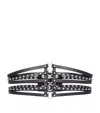 The Kooples Stud-embellished Leather Corset Belt In Black