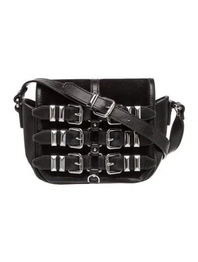 Pre-owned The Kooples Leather Crossbody Bag In Black