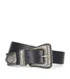 Shop The Kooples Leather Engraved-buckle Belt