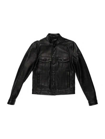 Pre-owned The Kooples Leather Jacket In Black