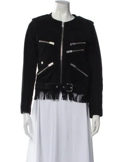 Pre-owned The Kooples Leather Jacket In Black