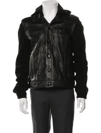 Pre-owned The Kooples Leather Jacket In Black