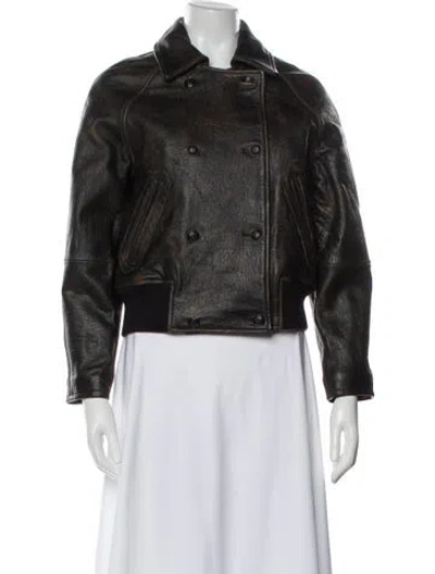 Pre-owned The Kooples Leather Jacket W/ Tags In Brown