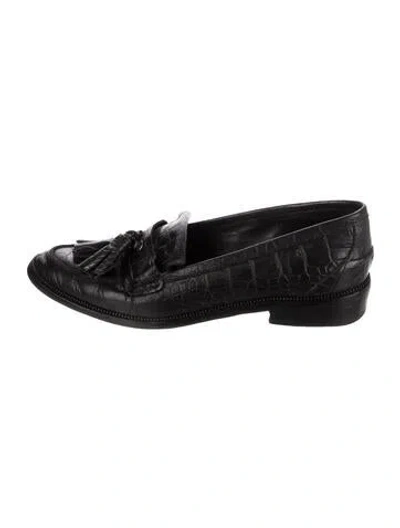 Pre-owned The Kooples Leather Loafers In Black
