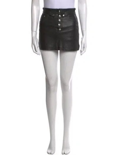Pre-owned The Kooples Leather Mini Skirt In Black