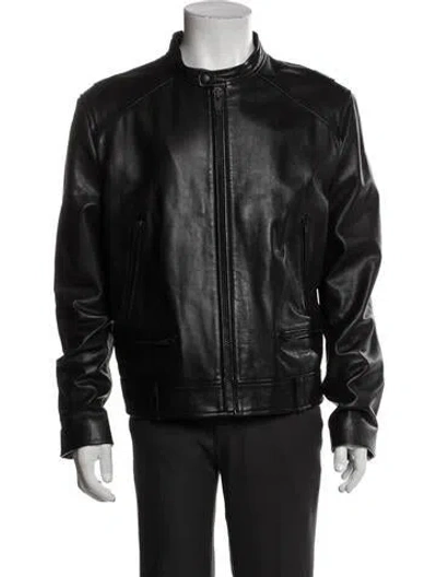 Pre-owned The Kooples Leather Moto Jacket In Black