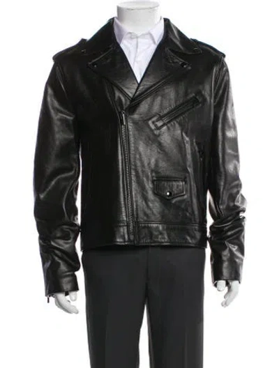 Pre-owned The Kooples Leather Moto Jacket In Black