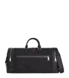 The Kooples Mens Black Grained Leather-trim Canvas Weekend Holdall In Black