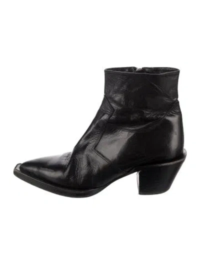 Pre-owned The Kooples Leather Western Boots In Black