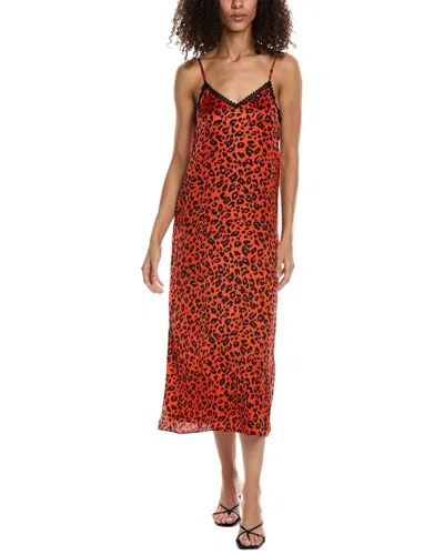 The Kooples Leopard Slip Dress In Red