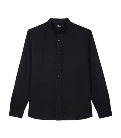 The Kooples Linen-cotton Shirt In Black
