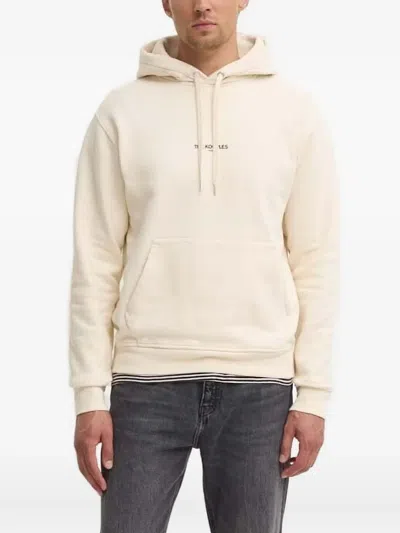 The Kooples Logo-print Hoodie In Neutral