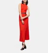 The Kooples Romantic Mixed Knit Maxi Dress In Red