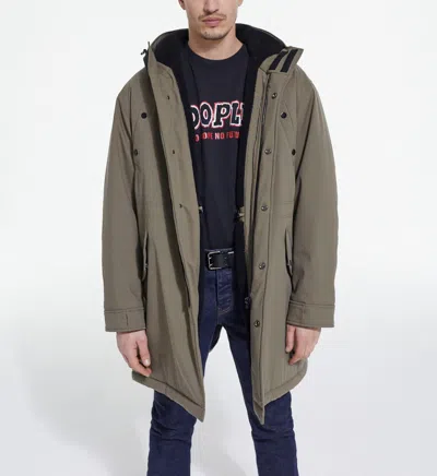 The Kooples Long Loose Parka In Green