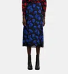 The Kooples Long Printed Silk Skirt With Lace Details In Multi