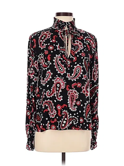 Pre-owned The Kooples Long Sleeve Blouse In Black