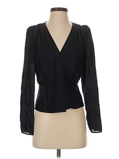 Pre-owned The Kooples Long Sleeve Blouse In Black