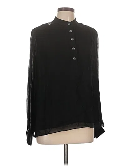 Pre-owned The Kooples Long Sleeve Blouse In Black