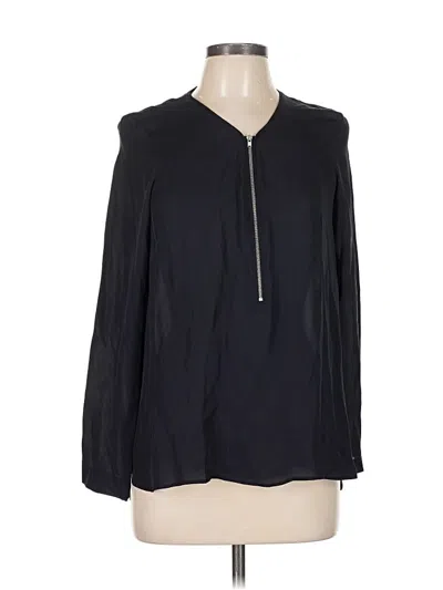 Pre-owned The Kooples Long Sleeve Blouse In Black