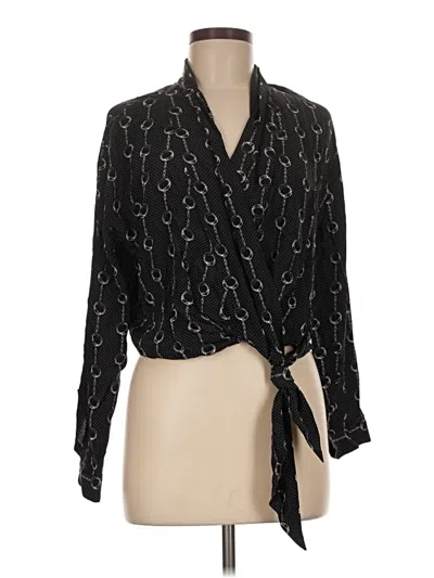 Pre-owned The Kooples Long Sleeve Blouse In Black