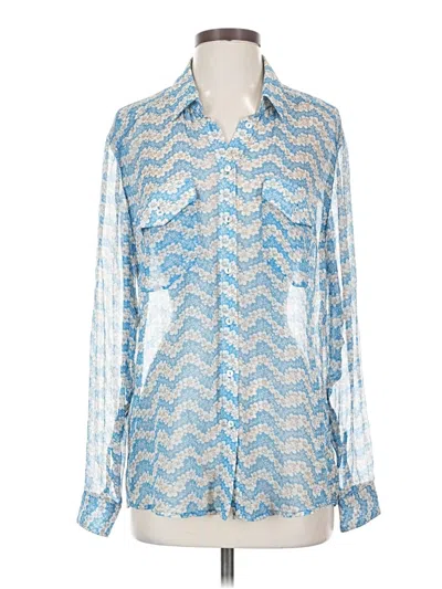 Pre-owned The Kooples Long Sleeve Blouse In Blue