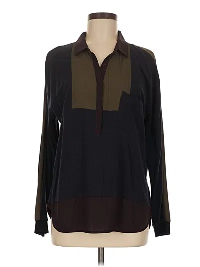 Pre-owned The Kooples Long Sleeve Blouse In Brown