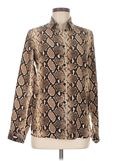 Pre-owned The Kooples Long Sleeve Blouse In Brown