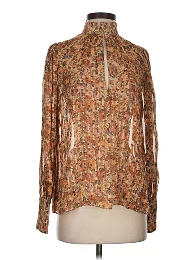 The Kooples Long Sleeve Blouse In Brown