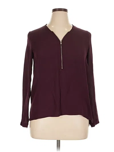 Pre-owned The Kooples Long Sleeve Blouse In Burgundy