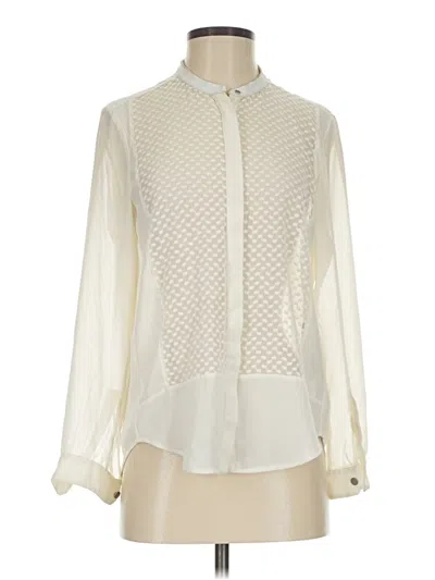 Pre-owned The Kooples Long Sleeve Blouse In Ivory