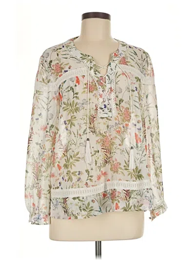 Pre-owned The Kooples Long Sleeve Blouse In Ivory