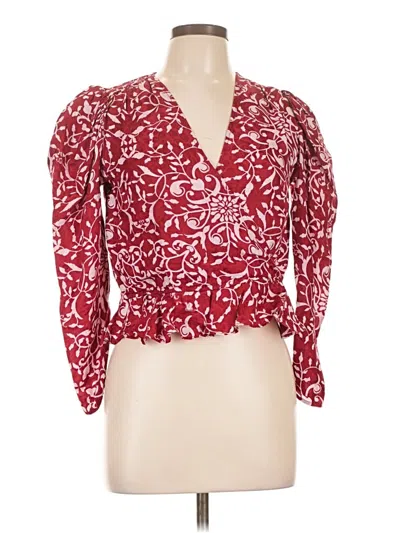Pre-owned The Kooples Long Sleeve Blouse In Red