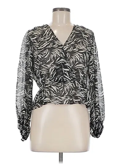 Pre-owned The Kooples Long Sleeve Blouse In Silver