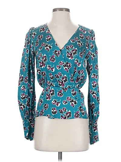 Pre-owned The Kooples Long Sleeve Blouse In Teal
