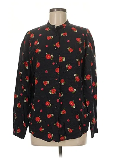 Pre-owned The Kooples Long Sleeve Button Down Shirt In Black