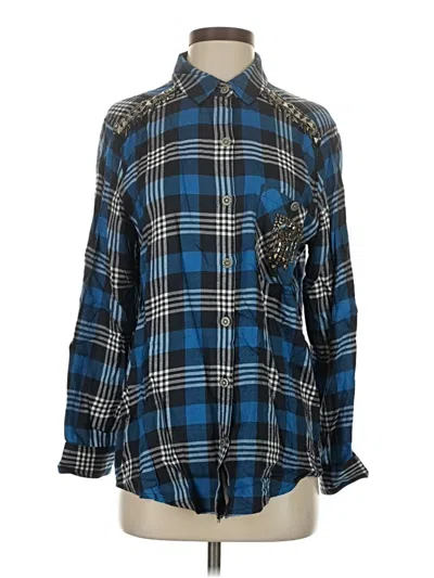 Pre-owned The Kooples Long Sleeve Button Down Shirt In Blue