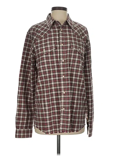 Pre-owned The Kooples Long Sleeve Button Down Shirt In Burgundy
