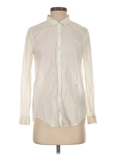Pre-owned The Kooples Long Sleeve Button Down Shirt In Ivory