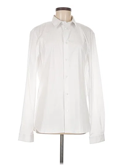 Pre-owned The Kooples Long Sleeve Button Down Shirt In White