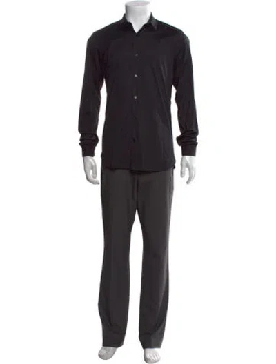 Pre-owned The Kooples Long Sleeve Dress Shirt In Black