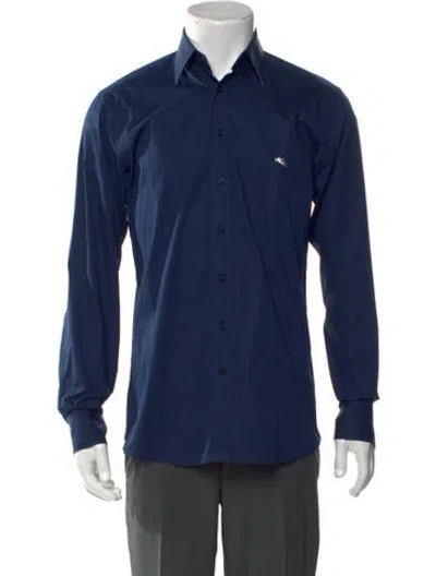 Pre-owned The Kooples Long Sleeve Dress Shirt In Blue