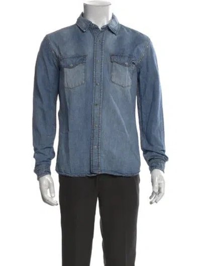Pre-owned The Kooples Long Sleeve Dress Shirt In Blue