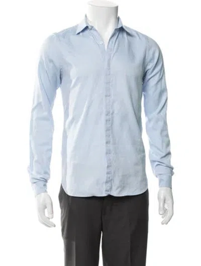 Pre-owned The Kooples Long Sleeve Dress Shirt In Blue