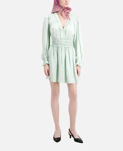 The Kooples Long Sleeve Mini Dress In Mint Green