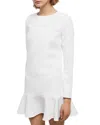 The Kooples Long Sleeve Ruffle Hem Dress In Whi