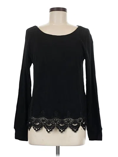 The Kooples Long Sleeve Top Black Sweetheart Neckline Tops