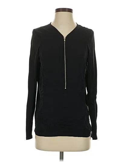 Pre-owned The Kooples Long Sleeve Top Black V-neck Tops