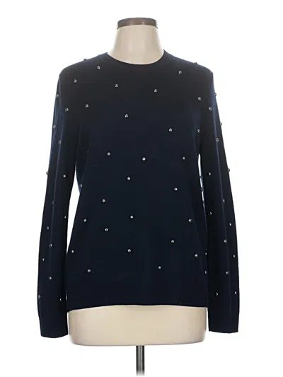 Pre-owned The Kooples Long Sleeve Top Blue Crew Neck Tops