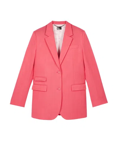The Kooples Long-sleeved Suit Coat In Vintage Pink
